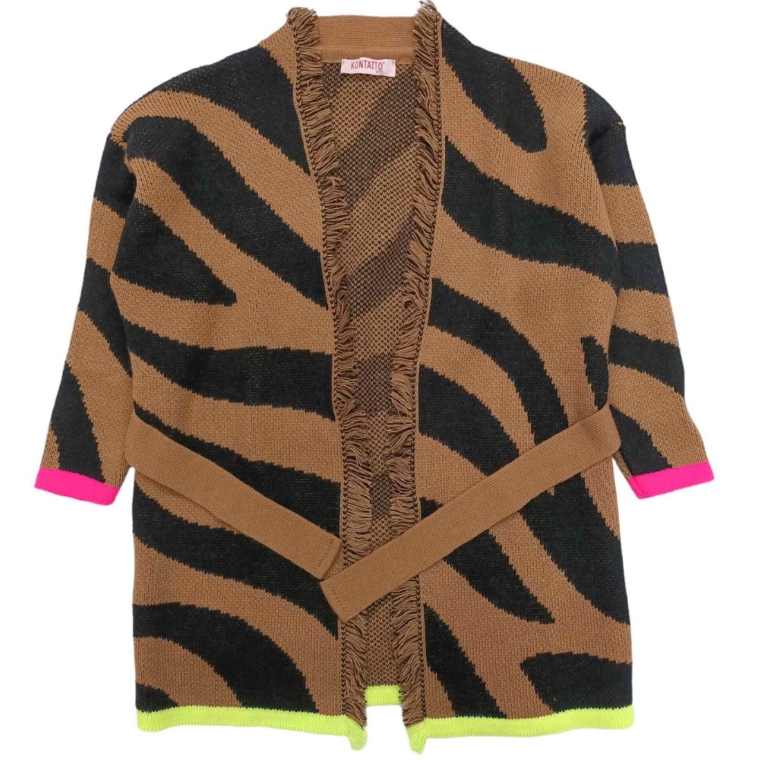 Kontatto - Maglione marrone/fluo/nero