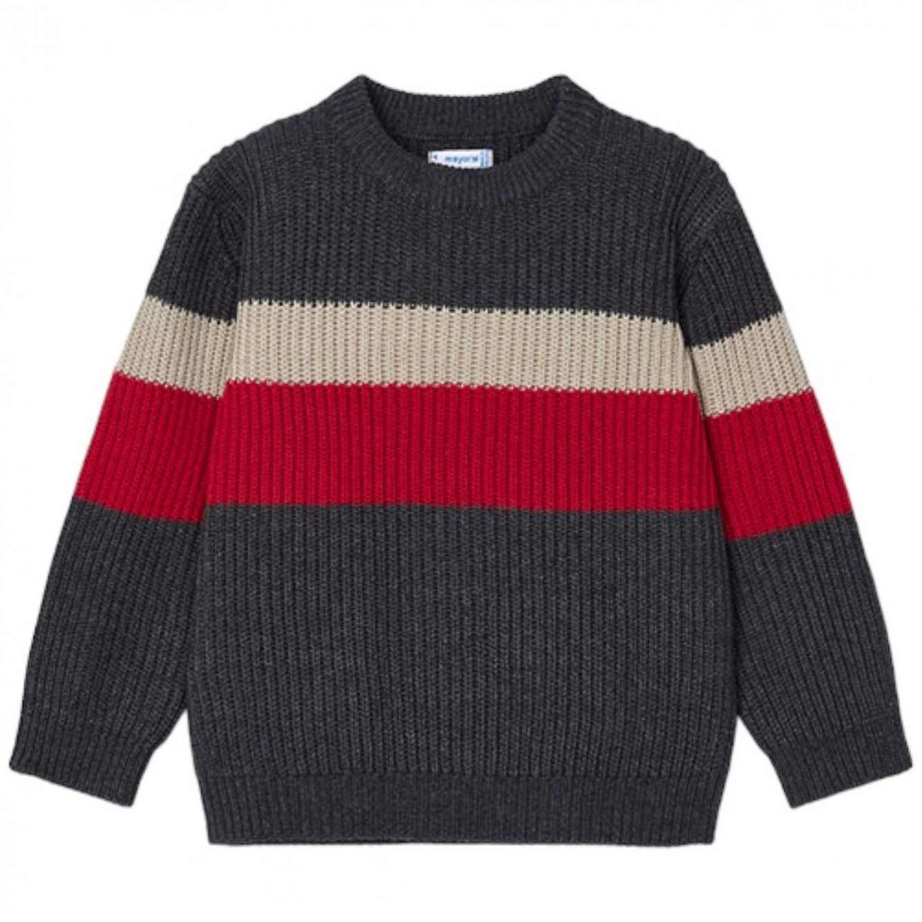 Mayoral - Maglione 93 grigio/rosso/beige