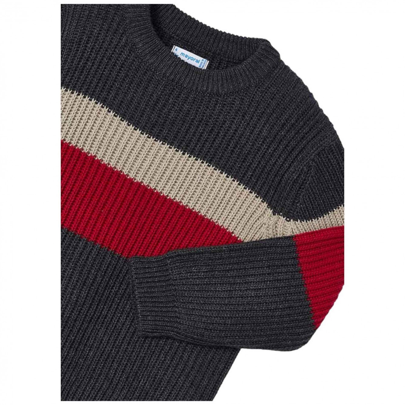 Mayoral - Maglione 93 grigio/rosso/beige