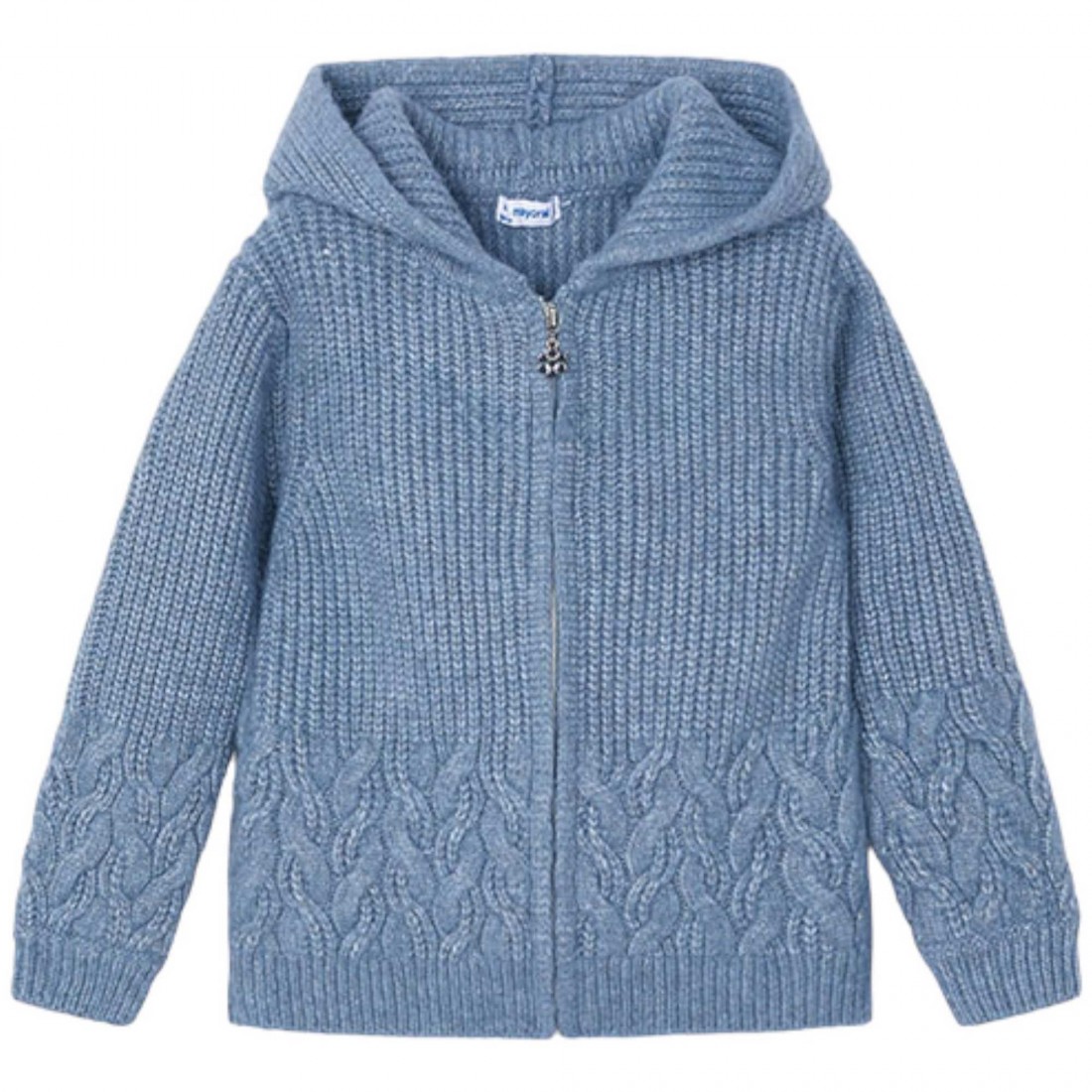 Mayoral - Maglione 53 tricot celeste c/capp