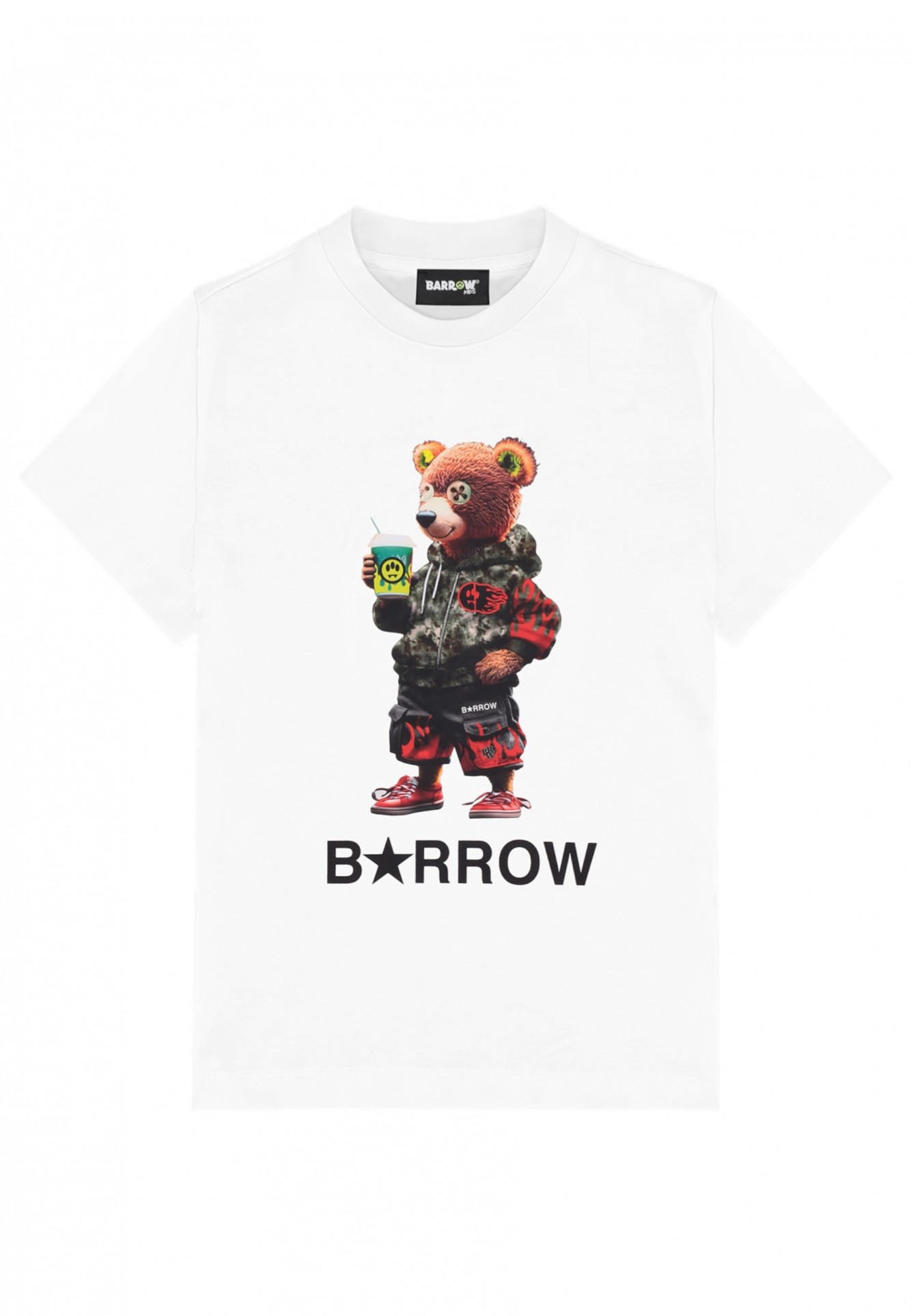 Barrow - T-shirt bianca c/orso