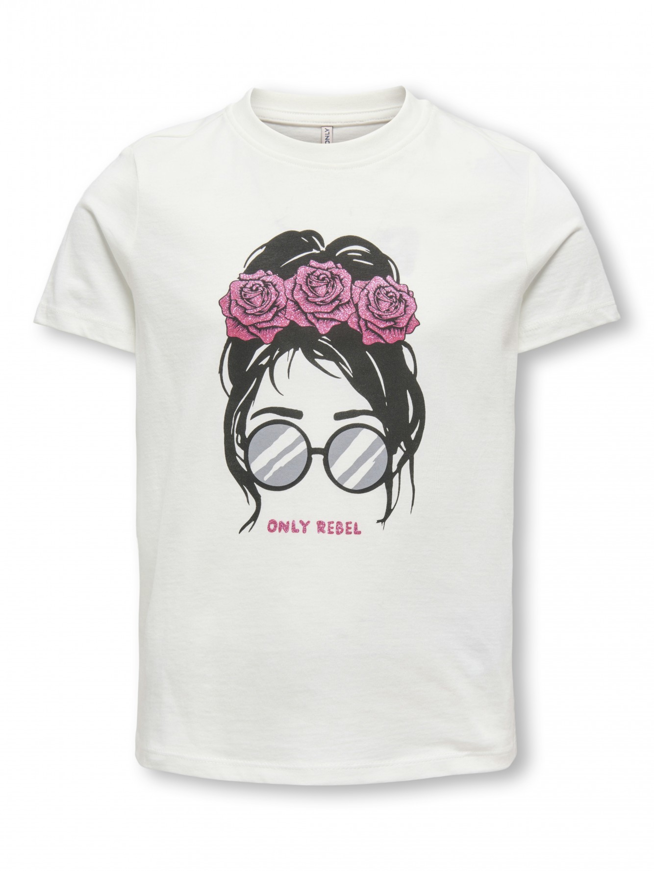 Only - T-shirt bianca stampata