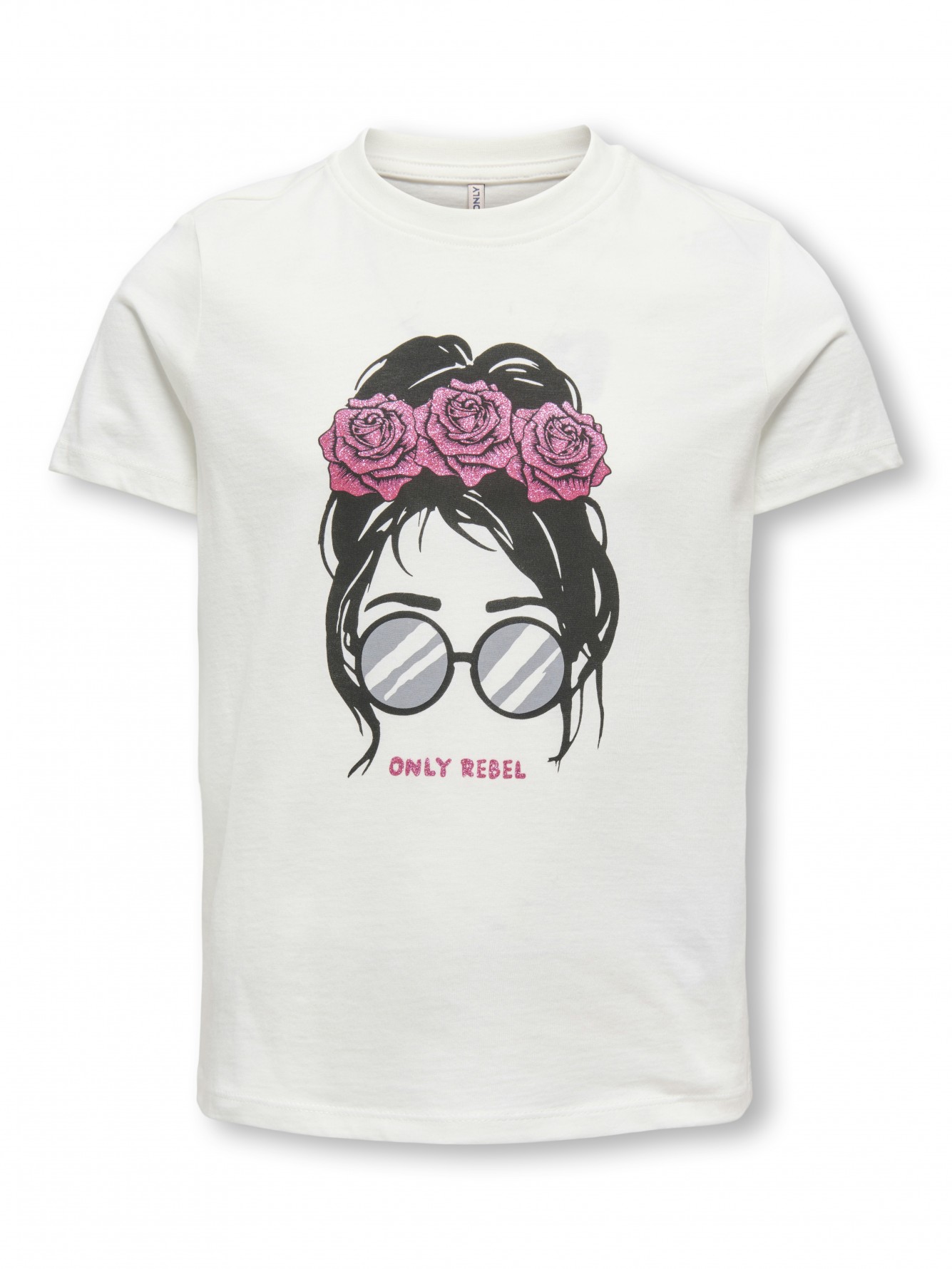 Only - T-shirt bianca stampata