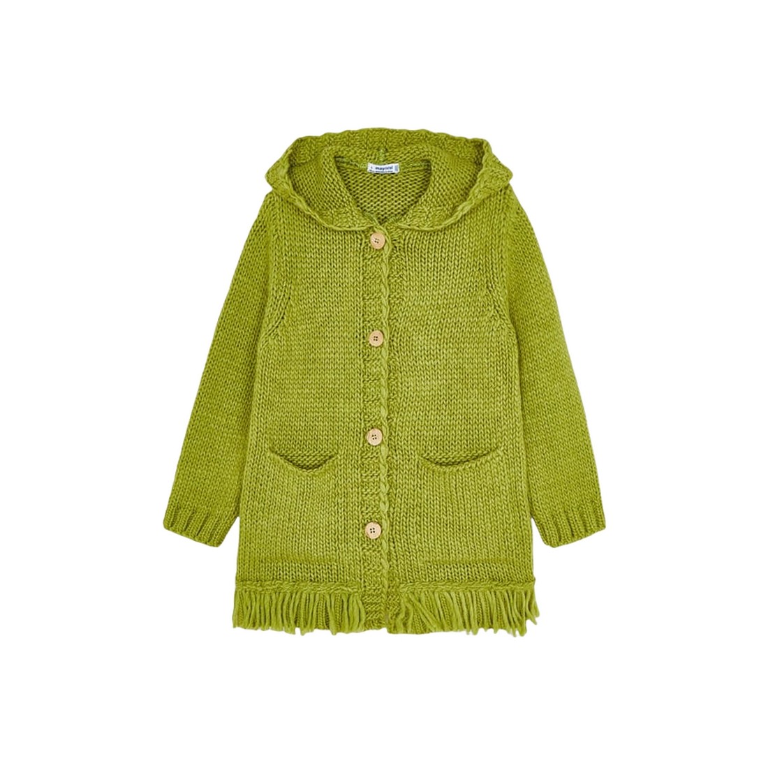 Mayoral - Cardigan verde oliva 069 c/frange